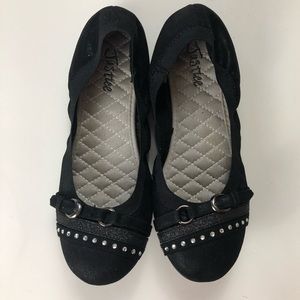 Justice Black Flex Flats
